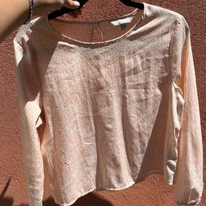 Banana Republic Peach Printed Crop Blouse